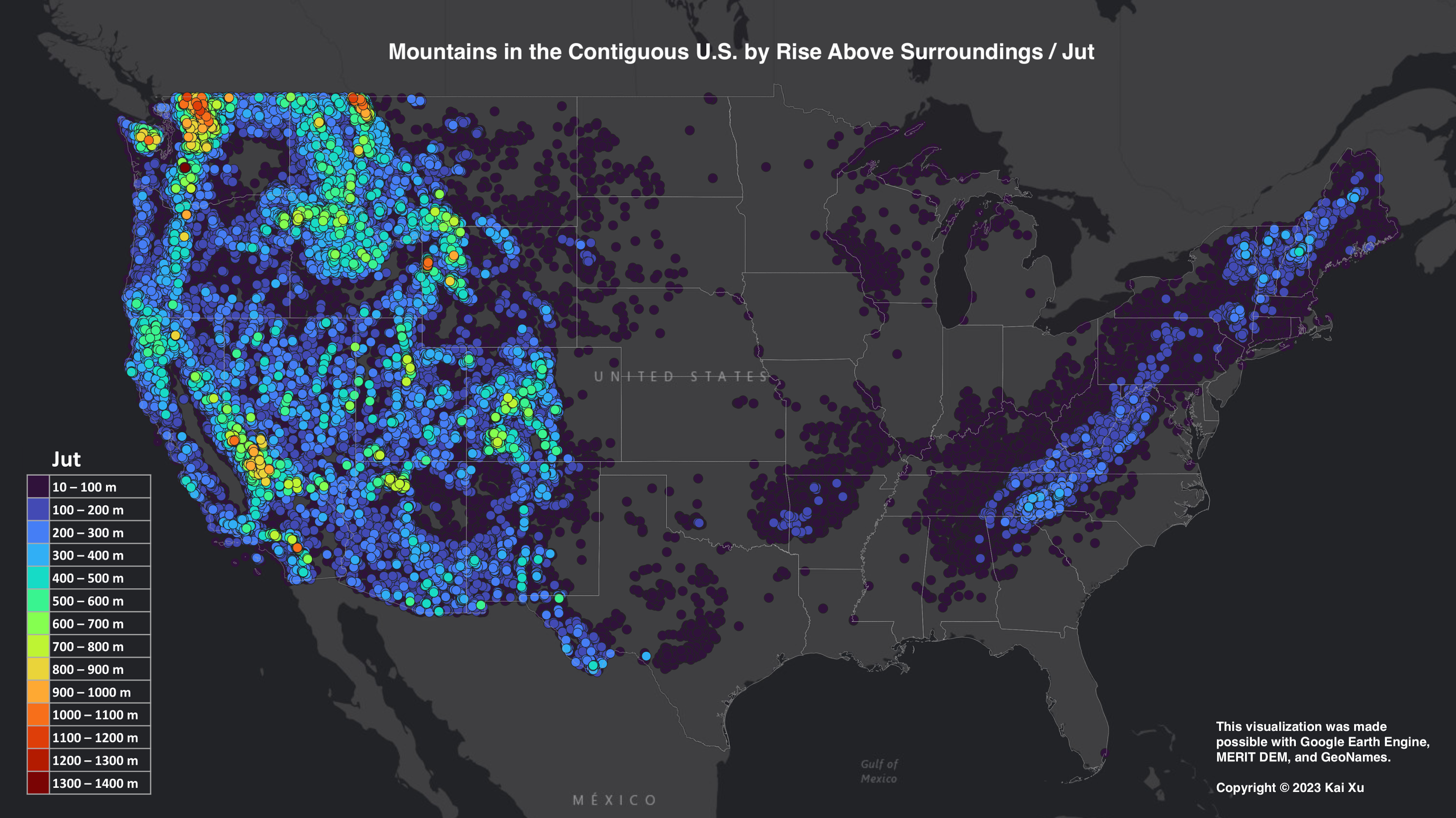 Mountains in the Contiguous U.S. by Jut